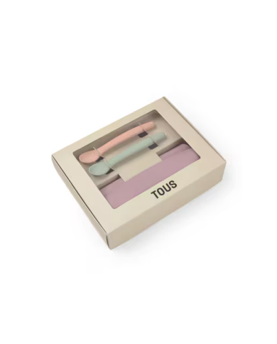 Set de babero y 2 cucharas Food Kit rosa