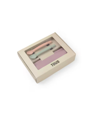 Set de babero y 2 cucharas Food Kit rosa