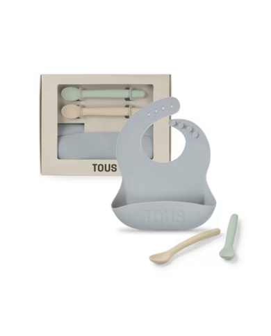 Set de babero y 2 cucharas Food Kit azul celeste