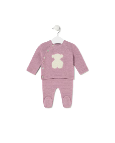 Conjunto de bebé de recién nacido Tricot rosa Conjunto de bebé de recién nacido Tricot rosa