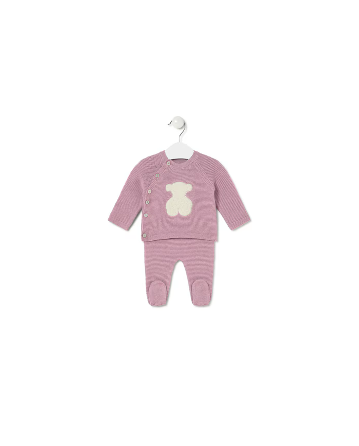 Conjunto de bebé de recién nacido Tricot rosa
