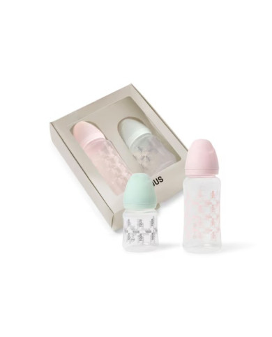 PACK 2 BIBERONES DE BEBÉ SQUARE ROSA