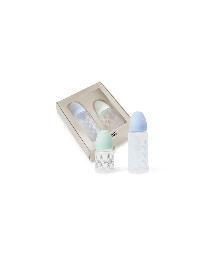 PACK 2 BIBERONES DE BEBÉ SQUARE AZUL